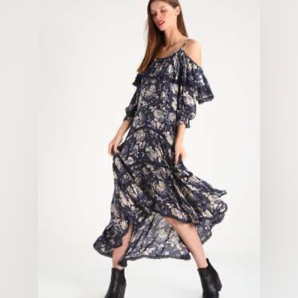Ralph Lauren Denim & Supply Riverdale Floral Ruffled Off Shoulder Maxi Dress